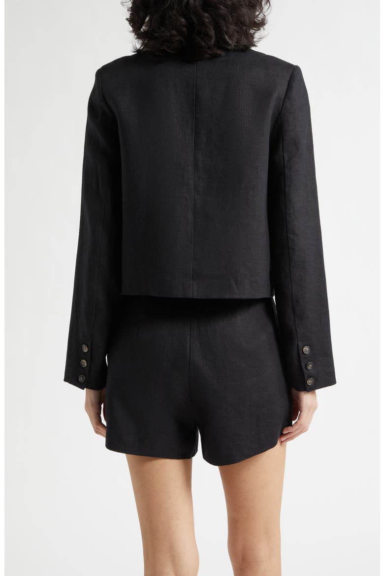 Emma Boxy Linen Jacket, Alternate, color, BLACK