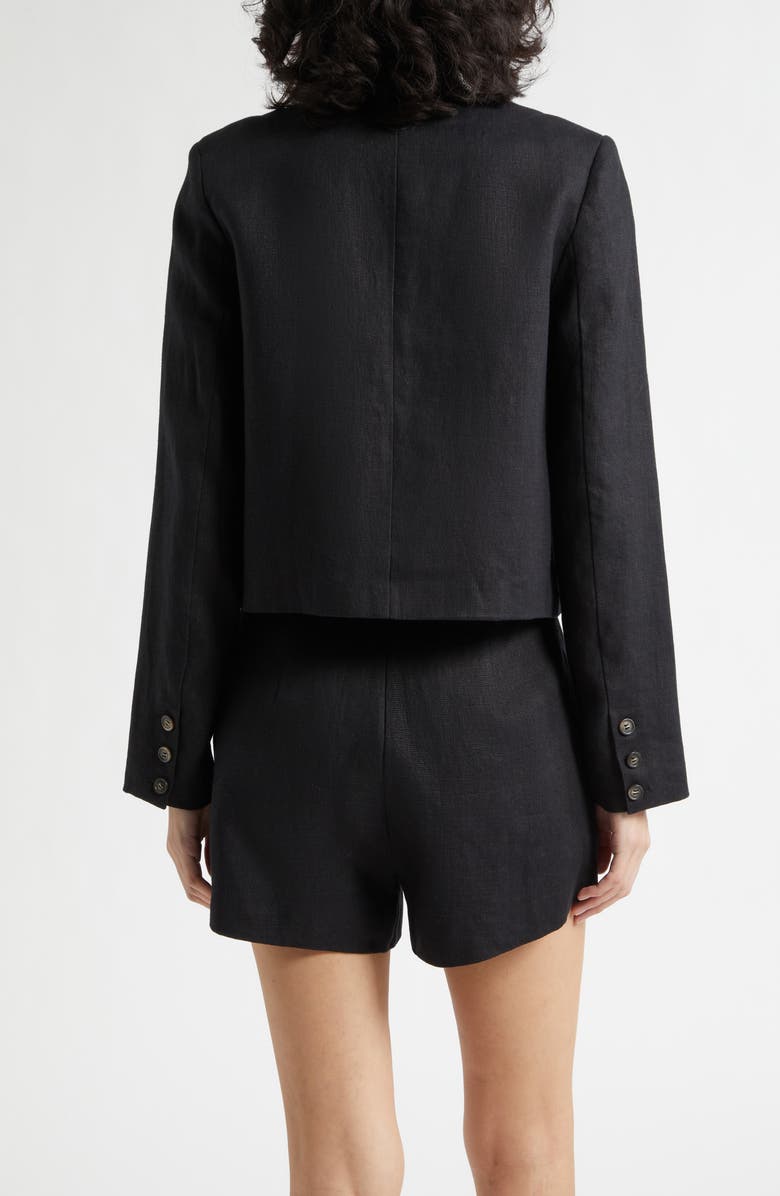 POSSE Emma Boxy Linen Jacket, Alternate, color, Black
