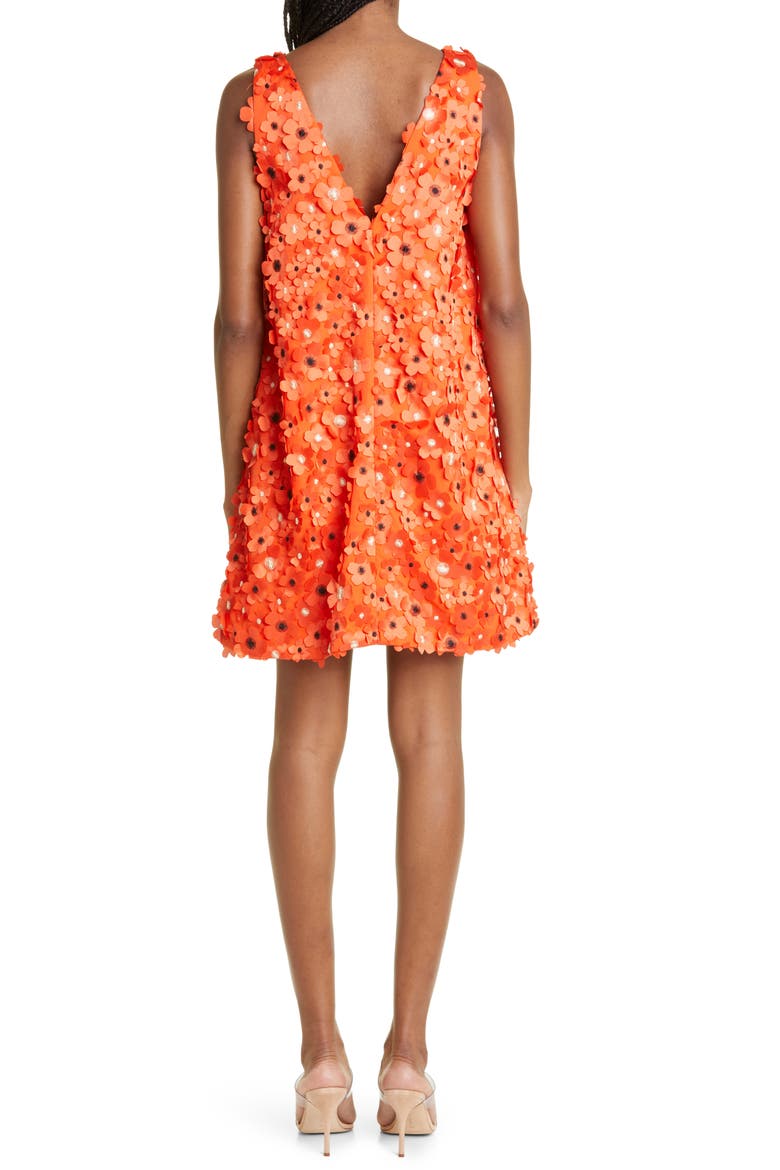 Elena Floral Appliqué Dress, Alternate, color, 3088 ORANGE BLOSSOM