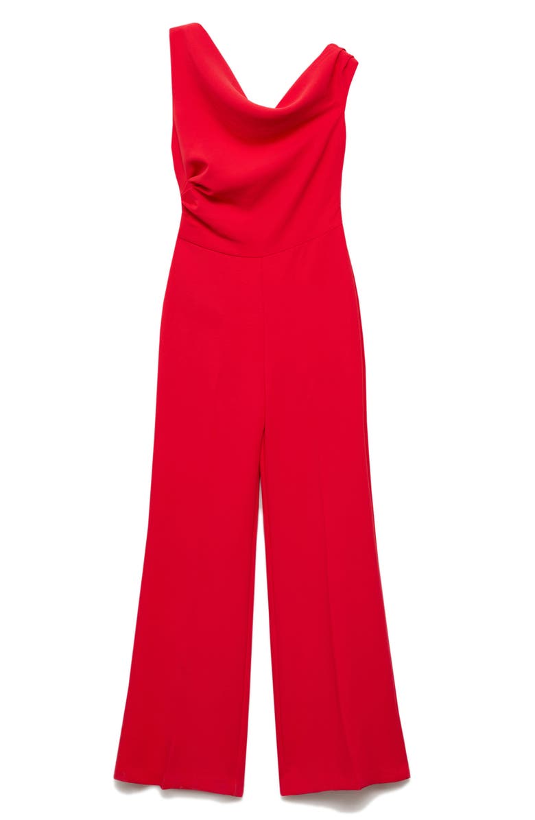 MANGO Yes Off the Shoulder Jumpsuit, Main, color, Bright Red