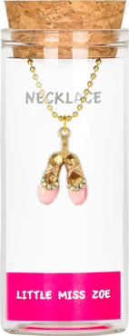 Little Miss Zoe Ballerina Slipper Charm Necklace in Gift Bottle