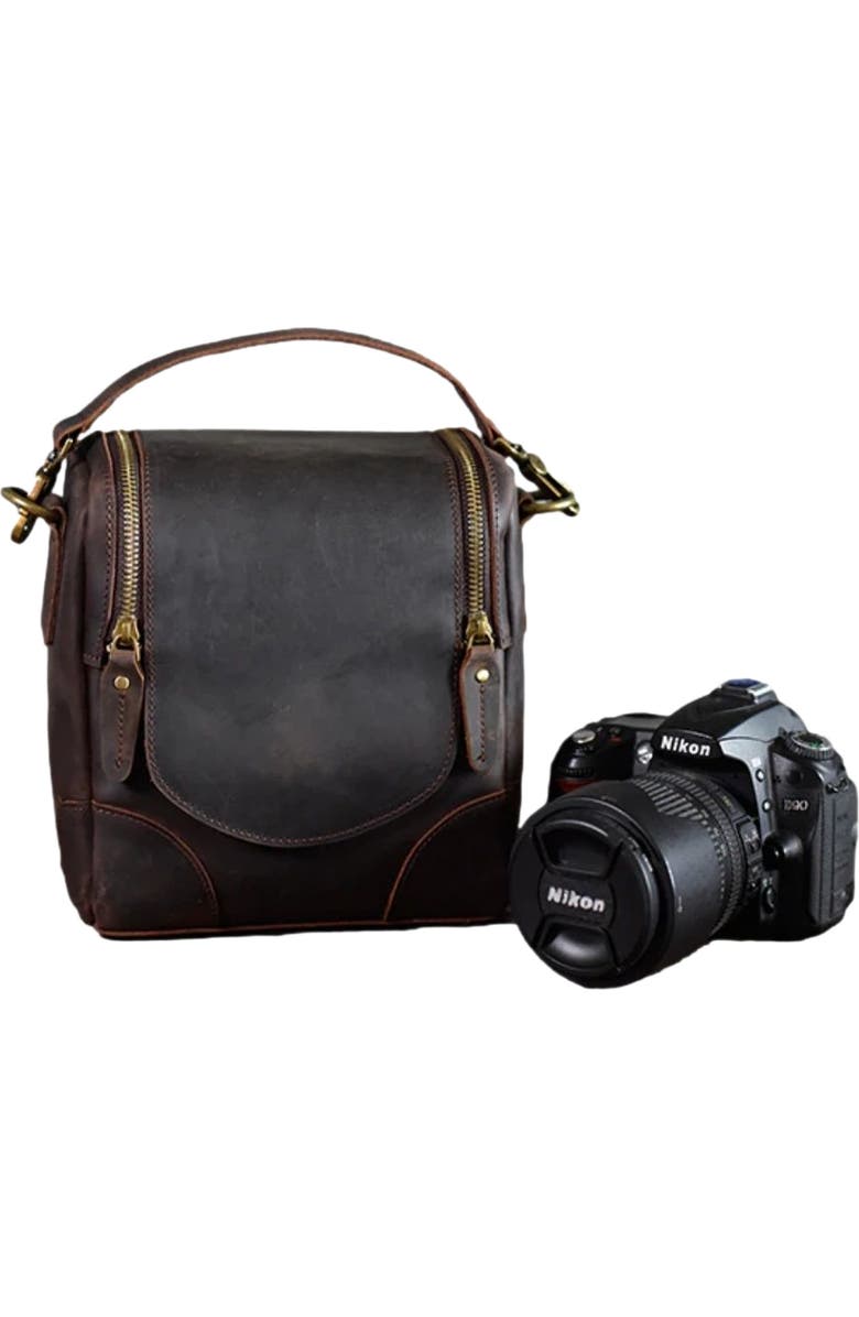 STEEL HORSE LEATHER The Calista | Small Leather Camera Bag - Leather Camera Lens Case, Alternate, color, Dark Brown