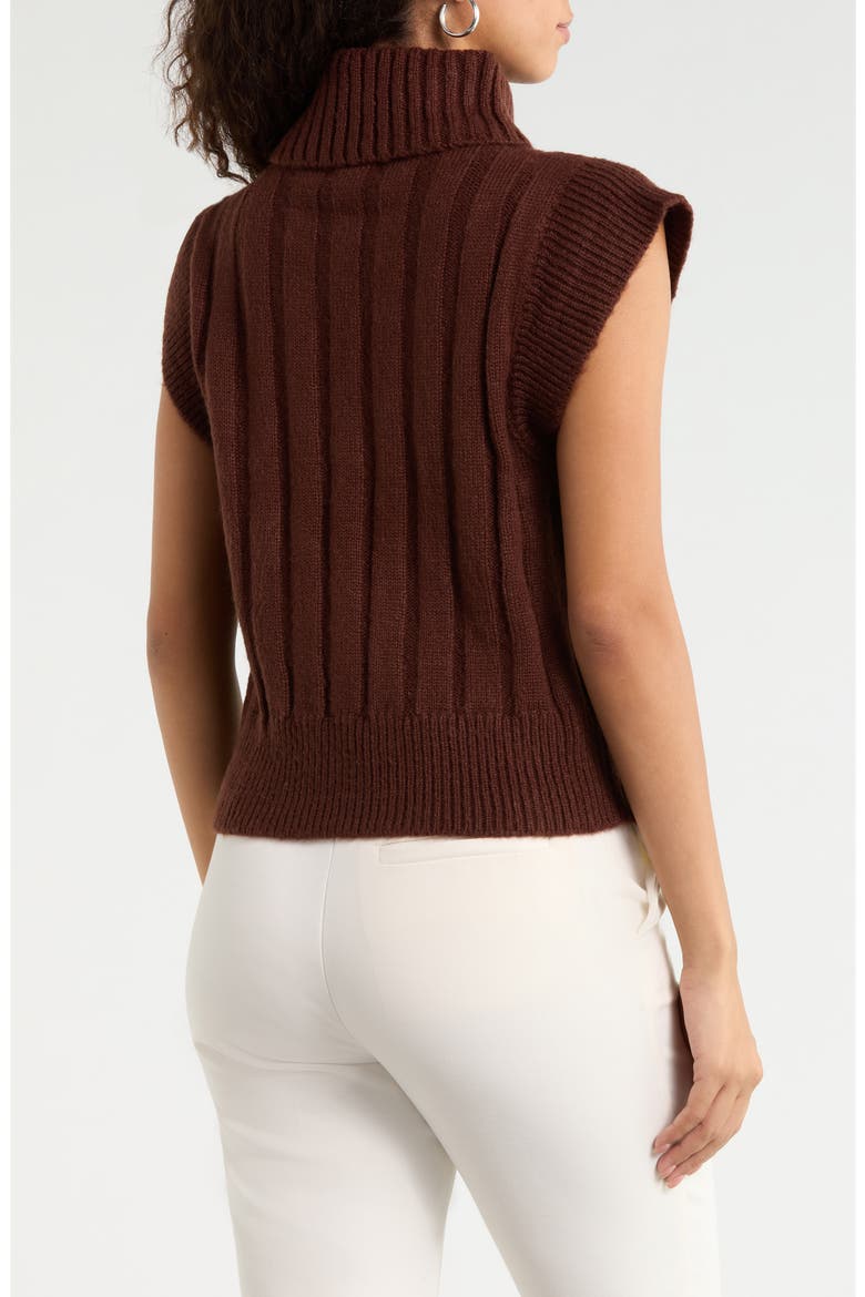 Anaya Ribbed Turtleneck Sweater, Alternate, color, CHOCOLATE