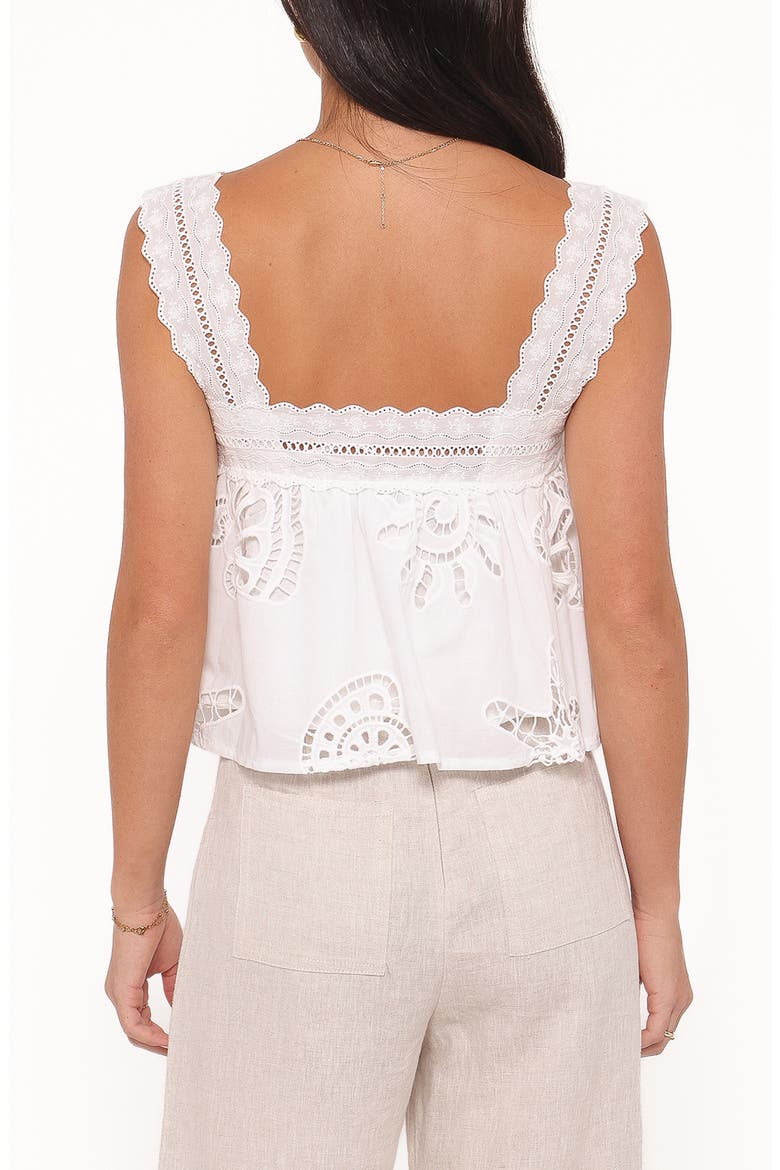 Aideen Sleeveless Eyelet Top, Alternate, color, WHITE SHELL