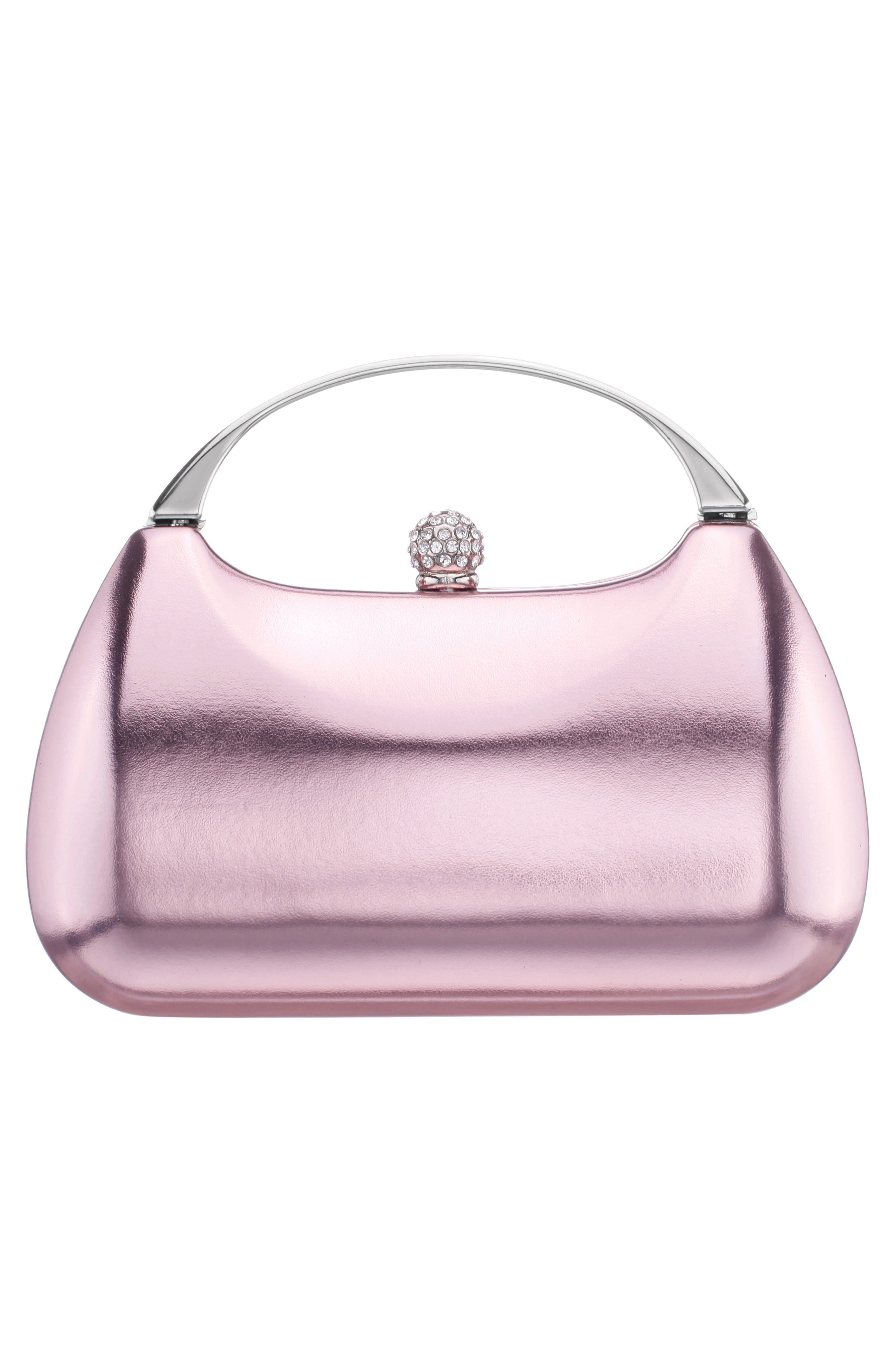 Minaudière Top Handle Bag, Alternate, color, ICY PINK