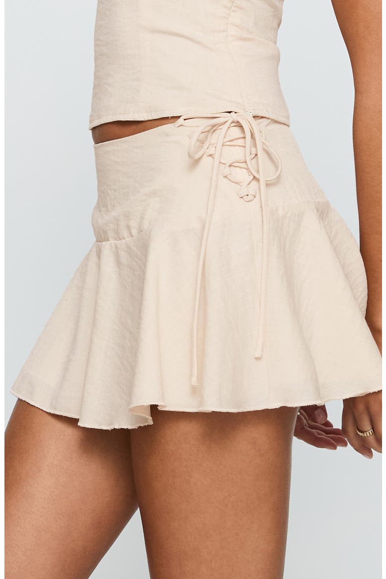 Aldina Halter Top & Miniskirt Set, Alternate, color, BEIGE