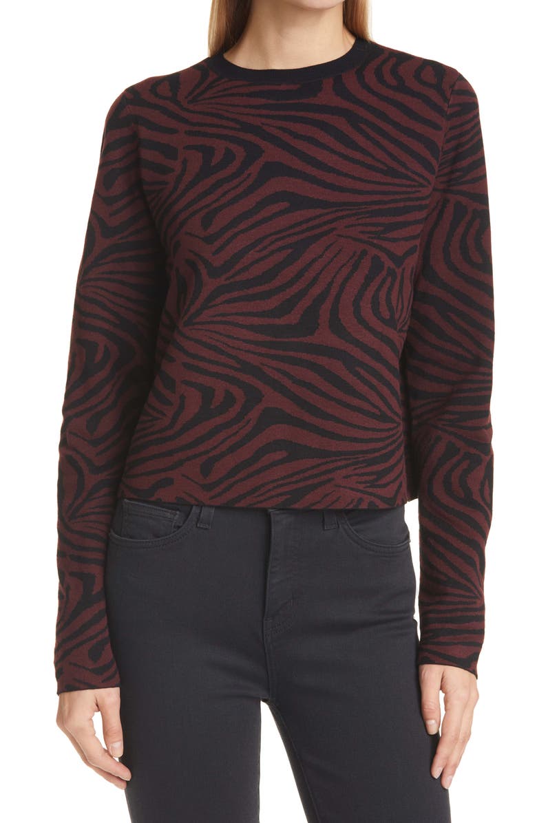 Ted Baker London Zebra Jacquard Sweater, Main, color,