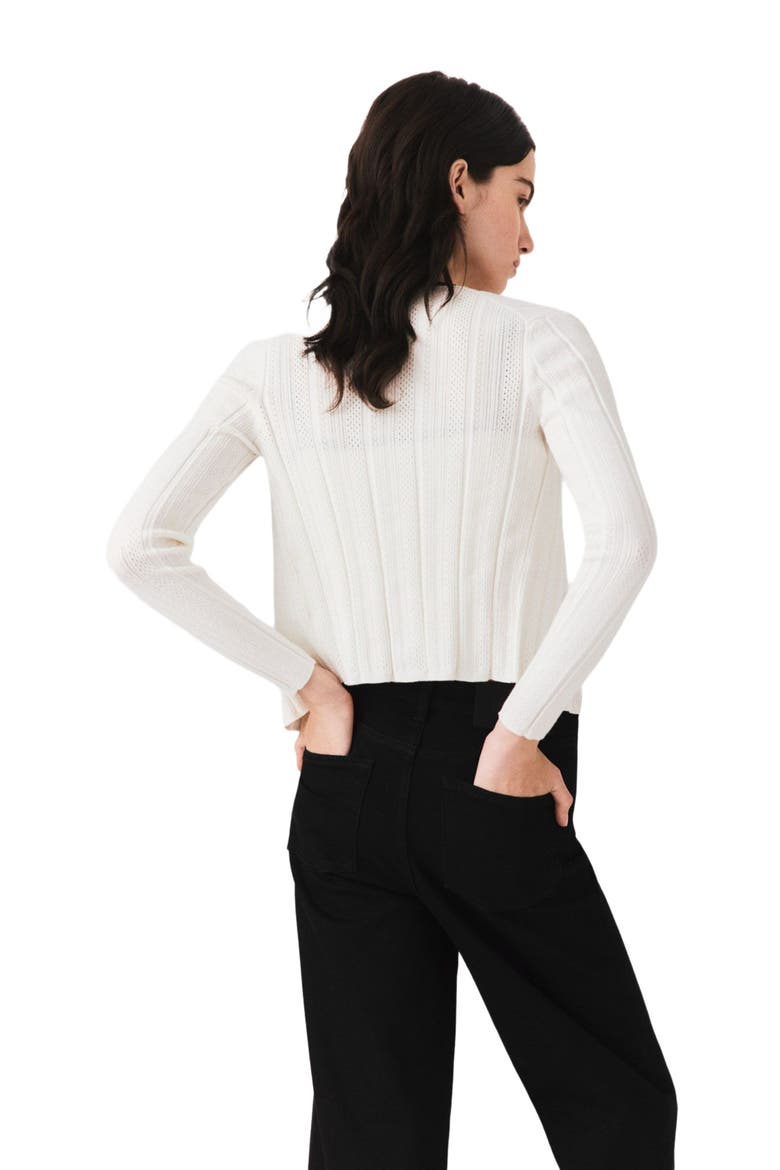 Pointelle knit twinset, Alternate, color, White
