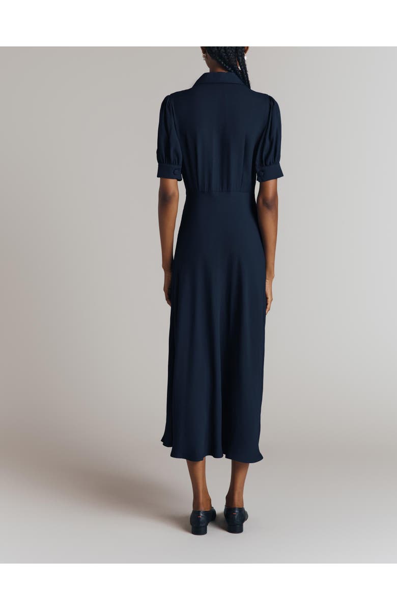 Ghost London Wilma Crepe Midi Tea Dress, Alternate, color, Navy
