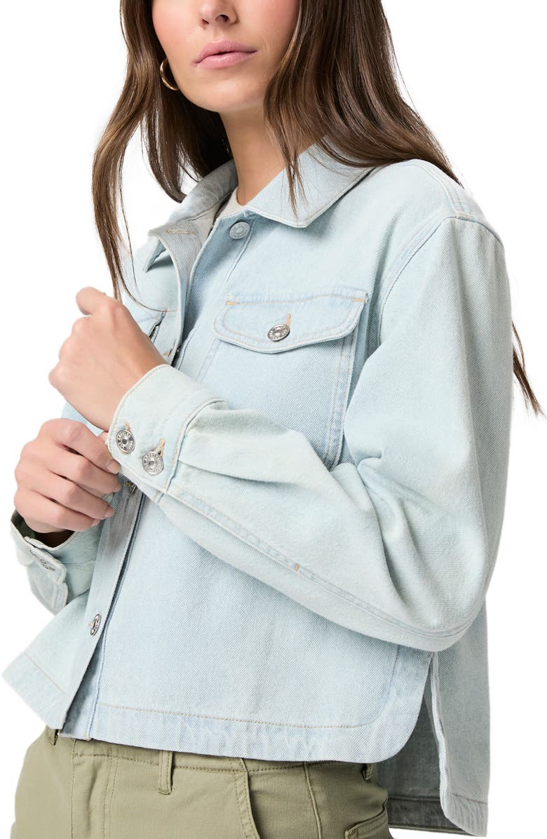 PAIGE Natalia Crop Denim Shacket, Alternate, color, Windward