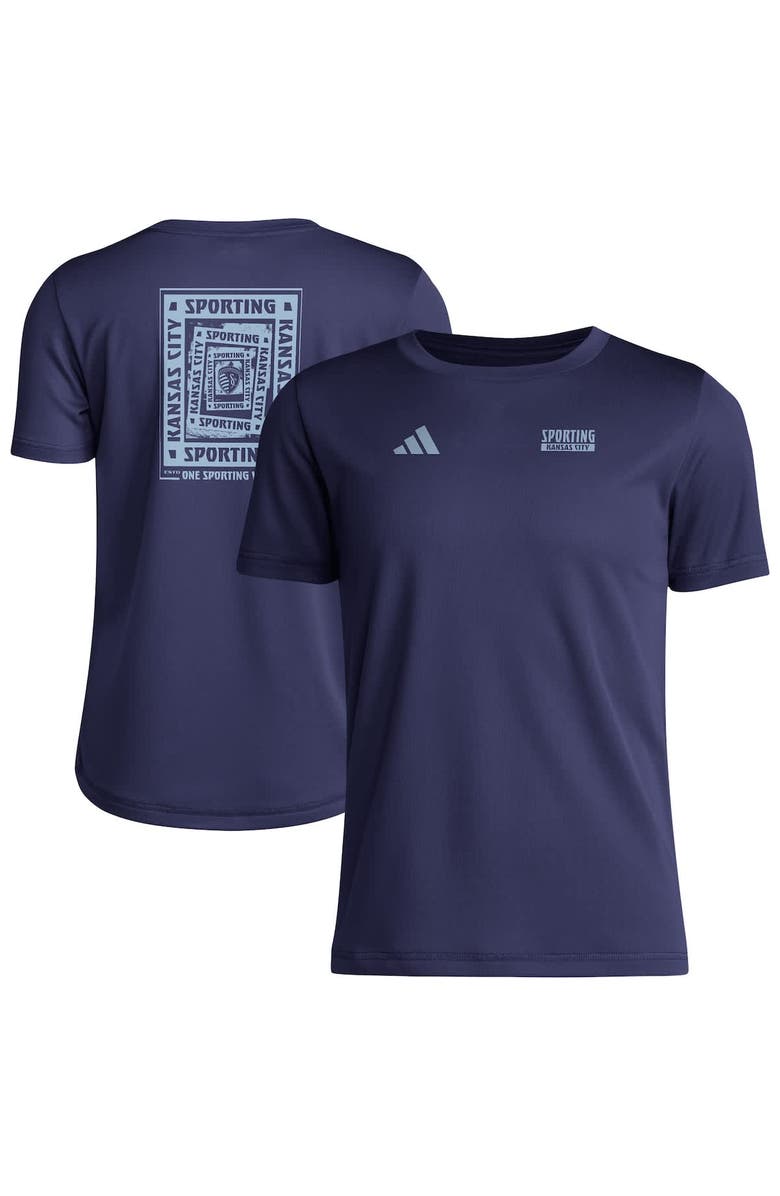 adidas Youth adidas  Navy Sporting Kansas City Local Wrap T-Shirt, Alternate, color, Navy