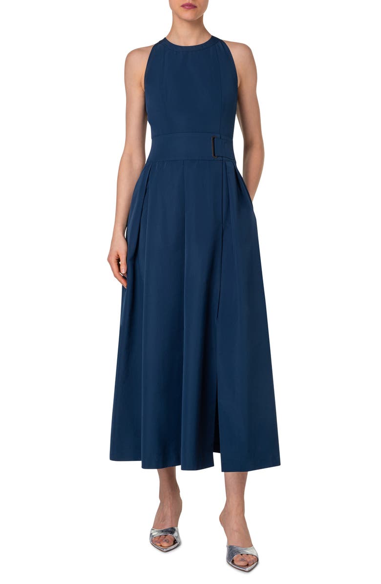 Akris punto Techno Taffeta Midi Dress, Main, color,