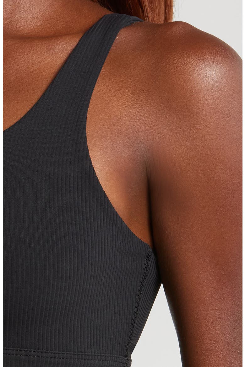 Zenvy Rib Dri-FIT Longline Sports Bra, Alternate, color, 010 010 BLACK/PCG3C