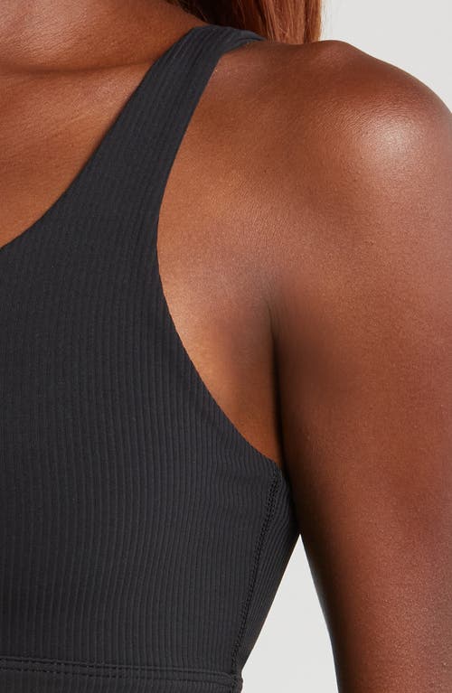 Nike Zenvy Rib Dri-fit Longline Sports Bra In Black