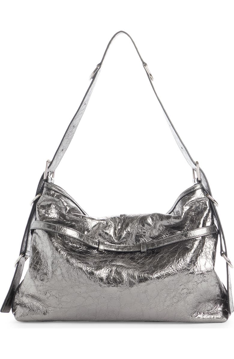Givenchy Medium Voyou Metallic Leather Hobo, Alternate, color,