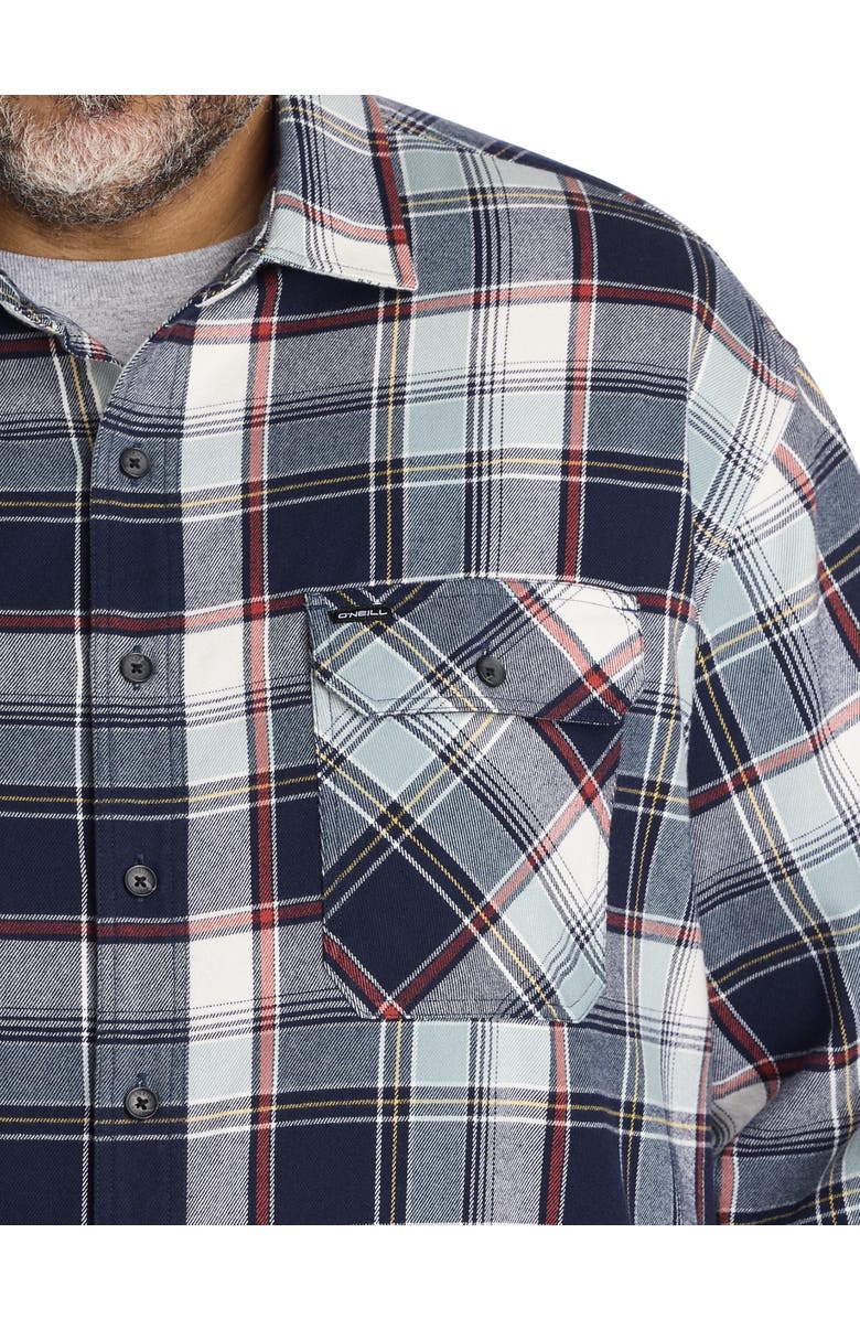 O'Neill Big & Tall Winslow Plaid Flannel Sport Shirt, Alternate, color, Navy