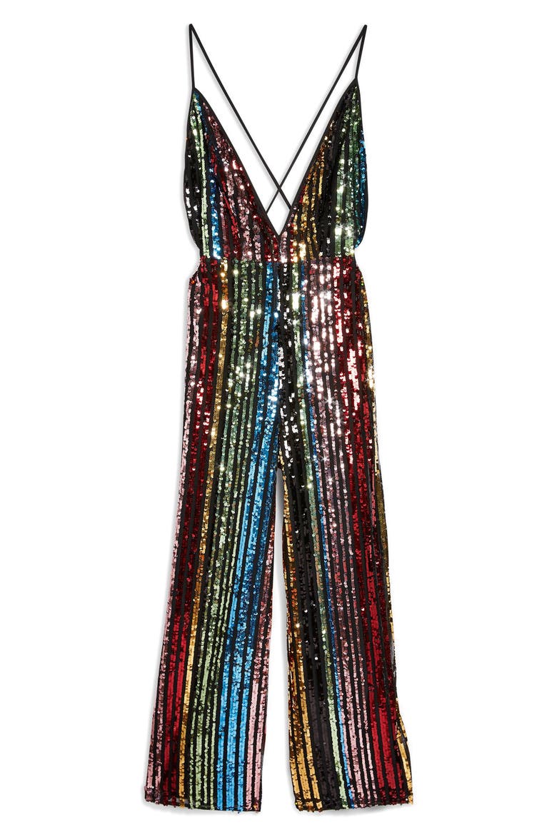 Rainbow Sequin Jumpsuit, Alternate, color, MULTI