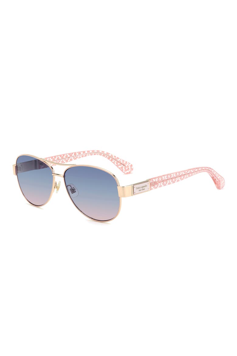 dalia 58mm gradient pilot sunglasses, Alternate, color, GOLD PINK