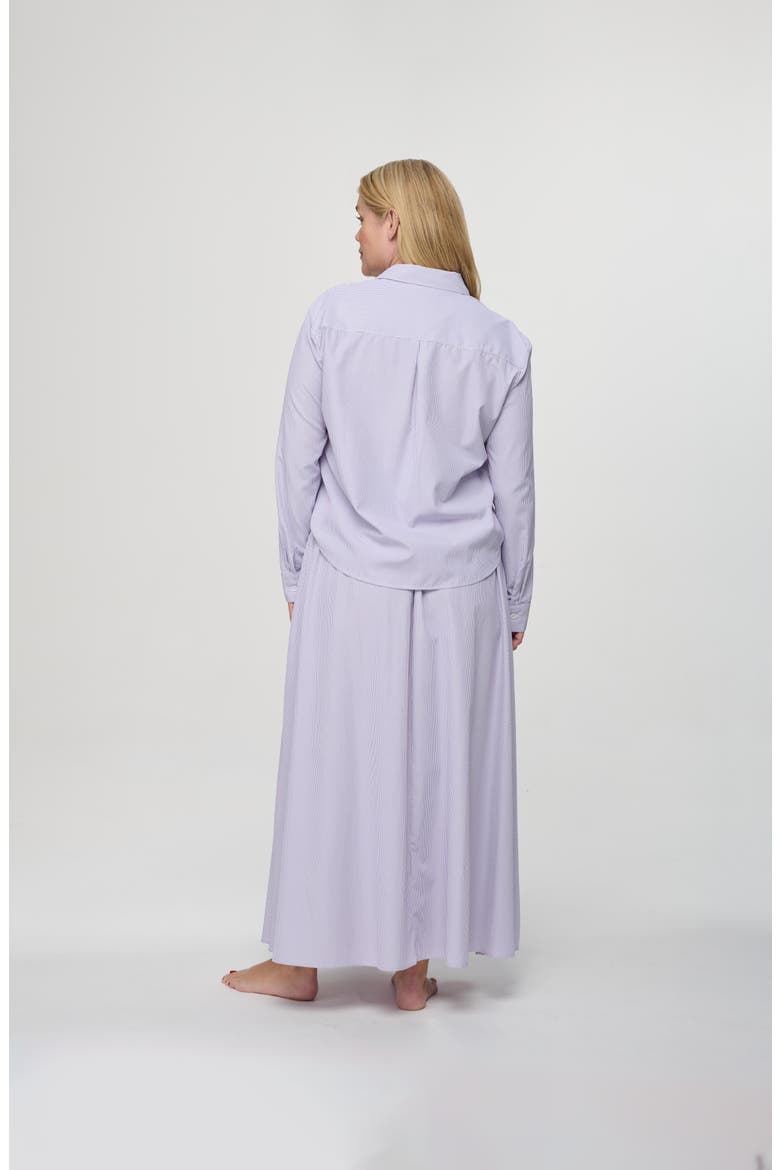 Nessa Blouse, Alternate, color, Lavender Pinstripe