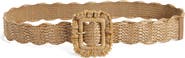 Sam Edelman 38mm Scallop Edge Raffia Woven Belt