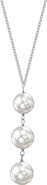 The Pearl Source Akoya Pearl Triple Drop Pearl Pendant