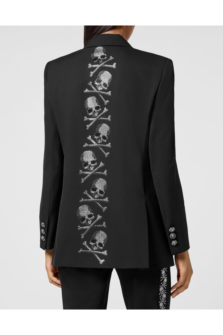Cady Blazer Crystal Skull With Crystals Women, Alternate, color, black