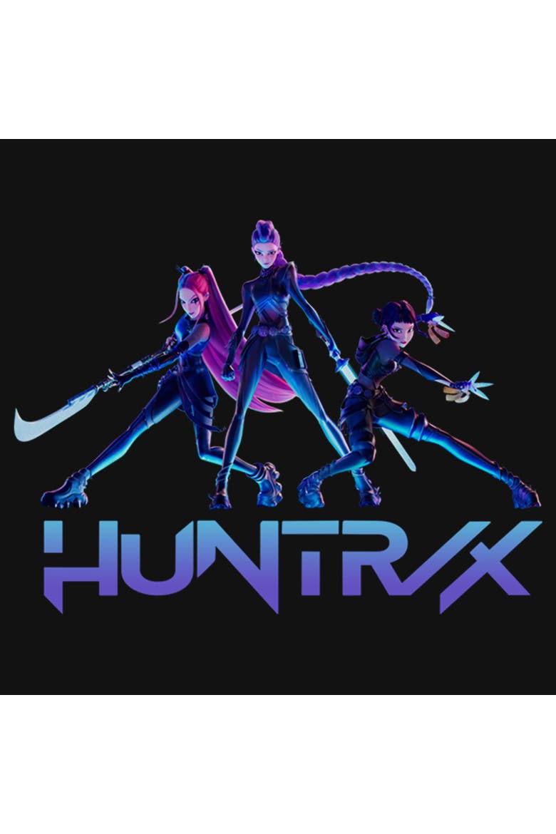Girl's KPop Demon Hunters Huntrix Girls  Graphic T-Shirt, Alternate, color, Black