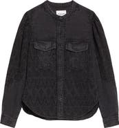 Isabel Marant Étoile Kaina Embroidered Eyelet Denim Button-Up Shirt