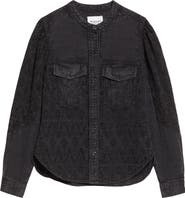 Isabel Marant Étoile Kaina Embroidered Eyelet Denim Button-Up Shirt