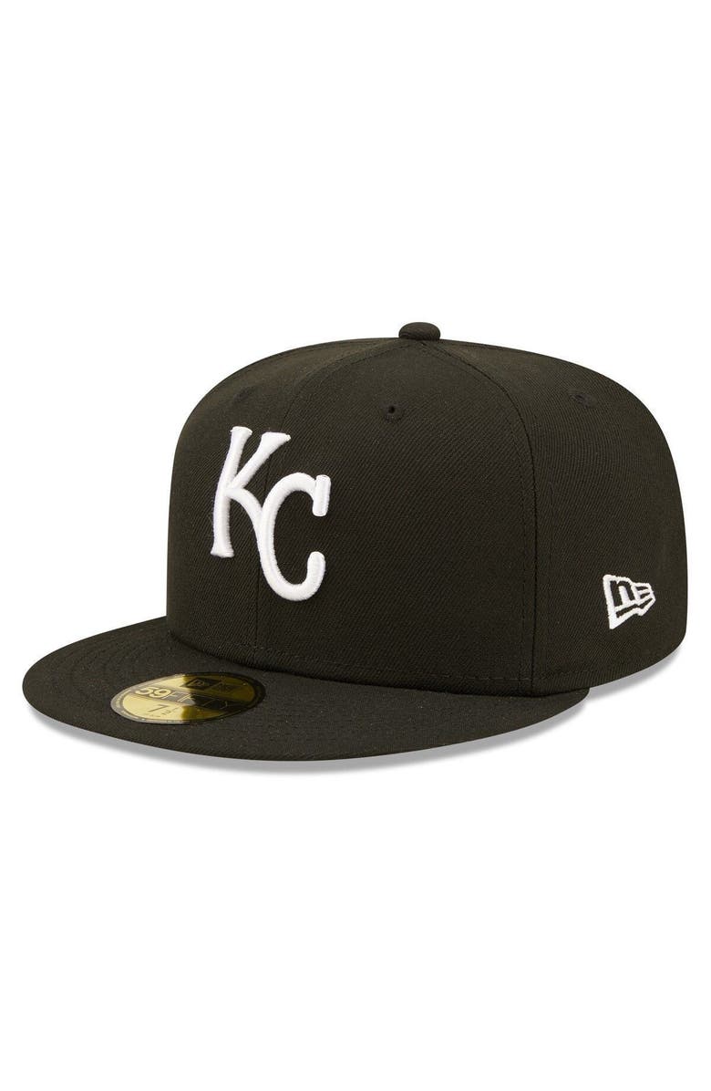 New Era Men's New Era Black Kansas City Royals Team Logo 59FIFTY Fitted Hat, Alternate, color,