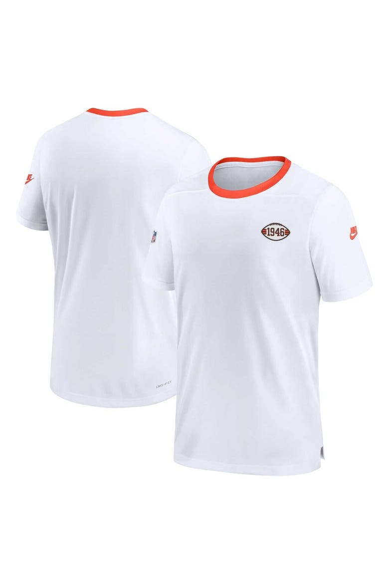 Men's Nike White Cleveland Browns Sideline Coaches Alternate Performance T-Shirt, Main, color, White