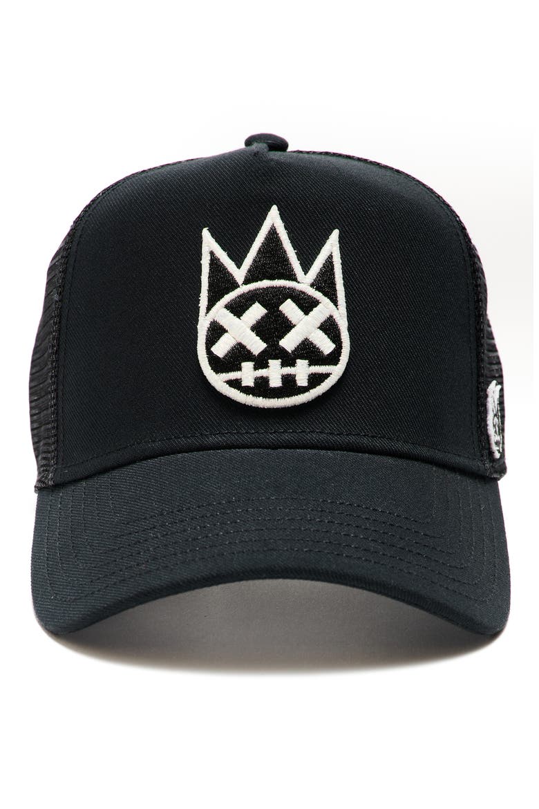 Logo Mesh Back Trucker Hat, Alternate, color, BLACK/ WHITE