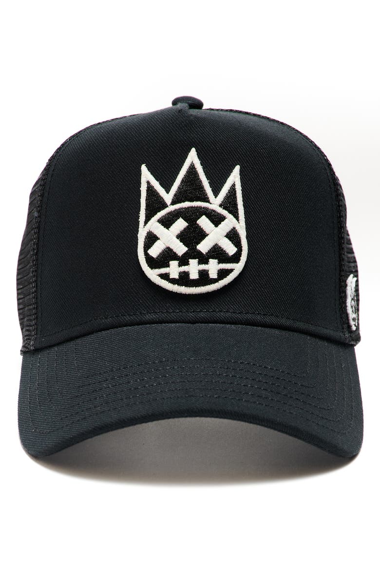 Cult of Individuality Logo Mesh Back Trucker Hat, Alternate, color, Black/ White