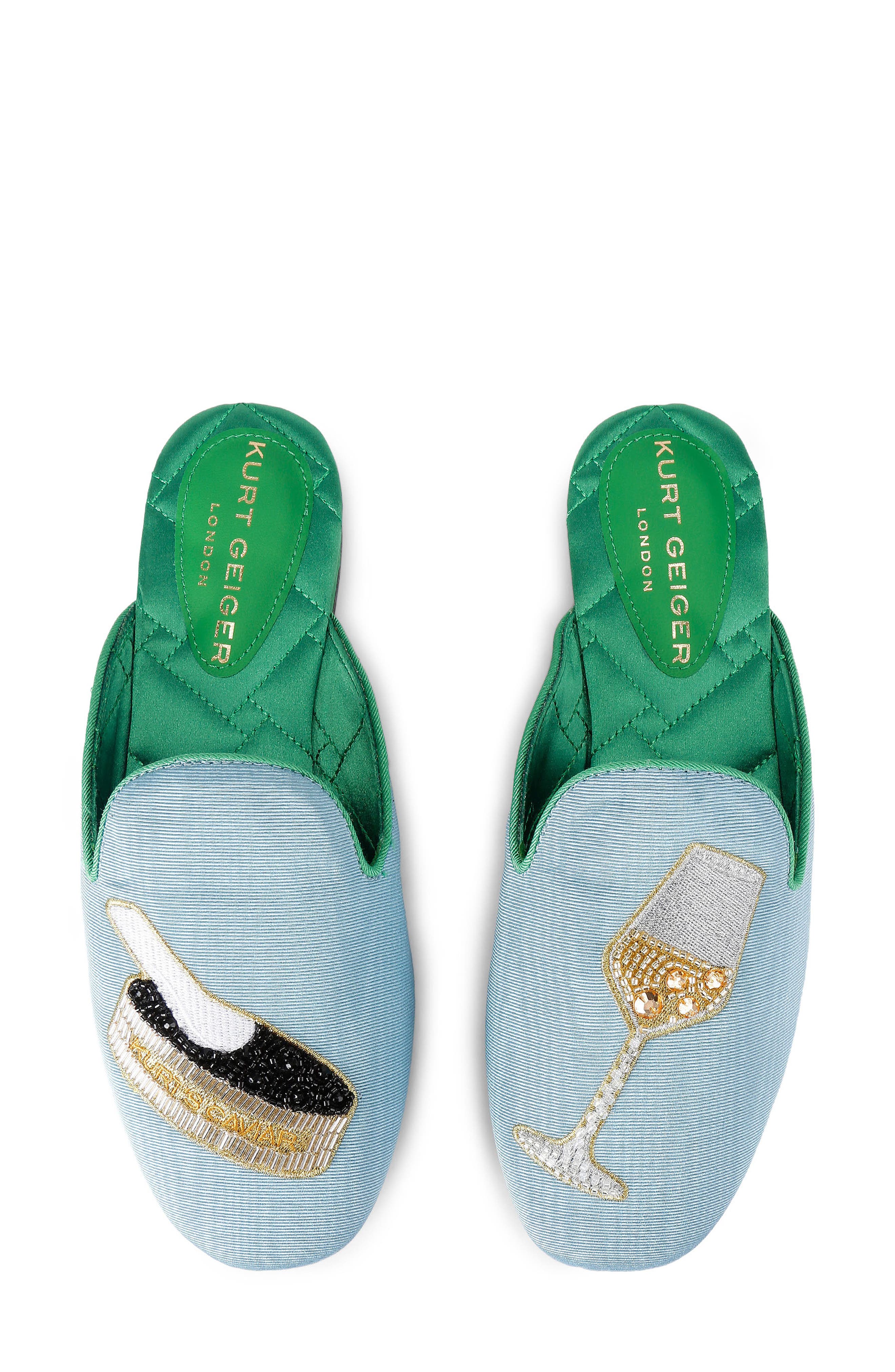 Kurt Geiger London Beaded Slipper, Alternate, color, Light/ Pastel Blue