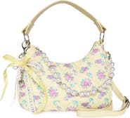 OMG Accessories Kids' Mini Floral Quilted Hobo Crossbody