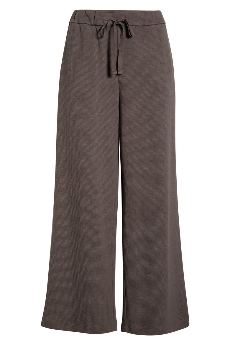 Organic Cotton Blend Ankle Wide Leg Drawstring Pants, Alternate, color, RYE