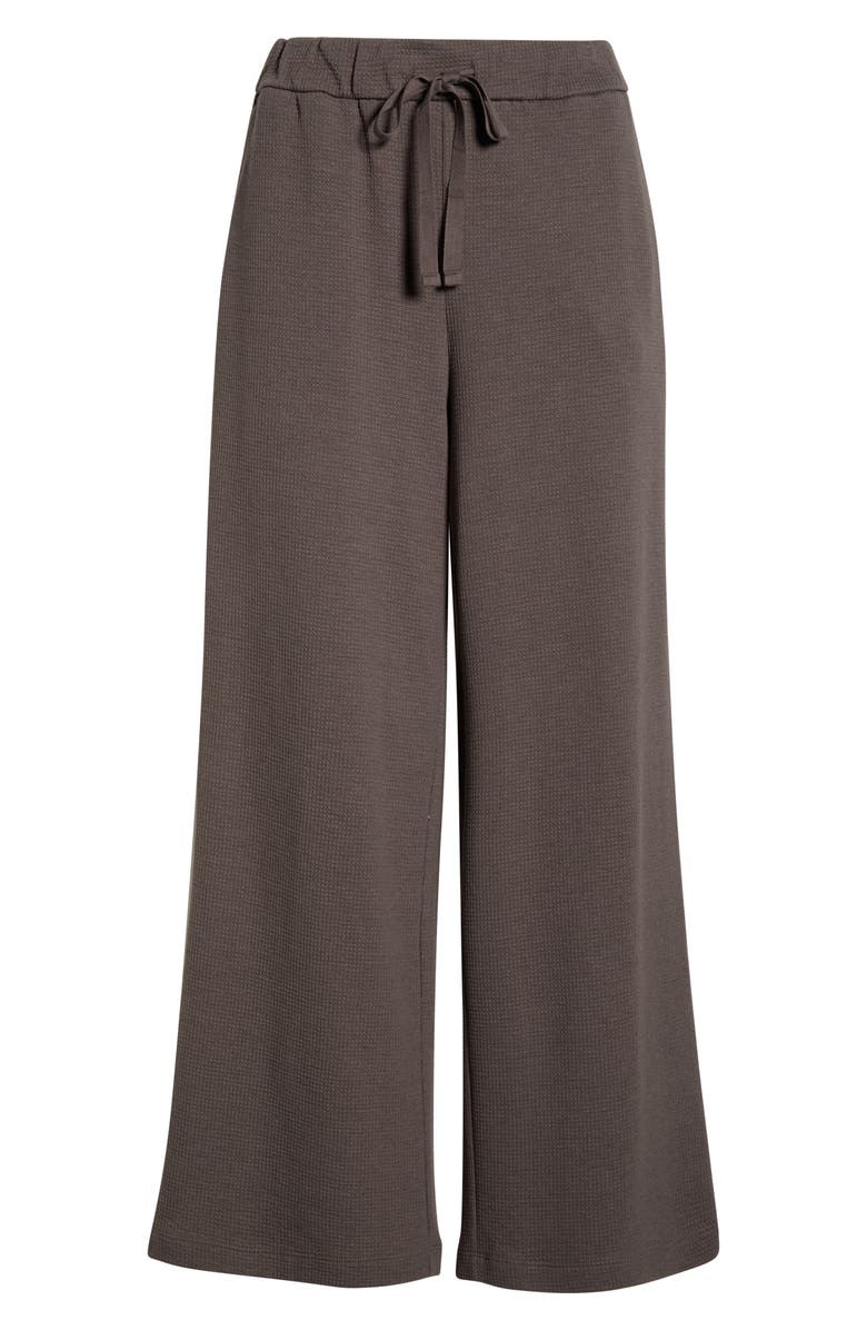Eileen Fisher Organic Cotton Blend Ankle Wide Leg Drawstring Pants, Alternate, color, Rye