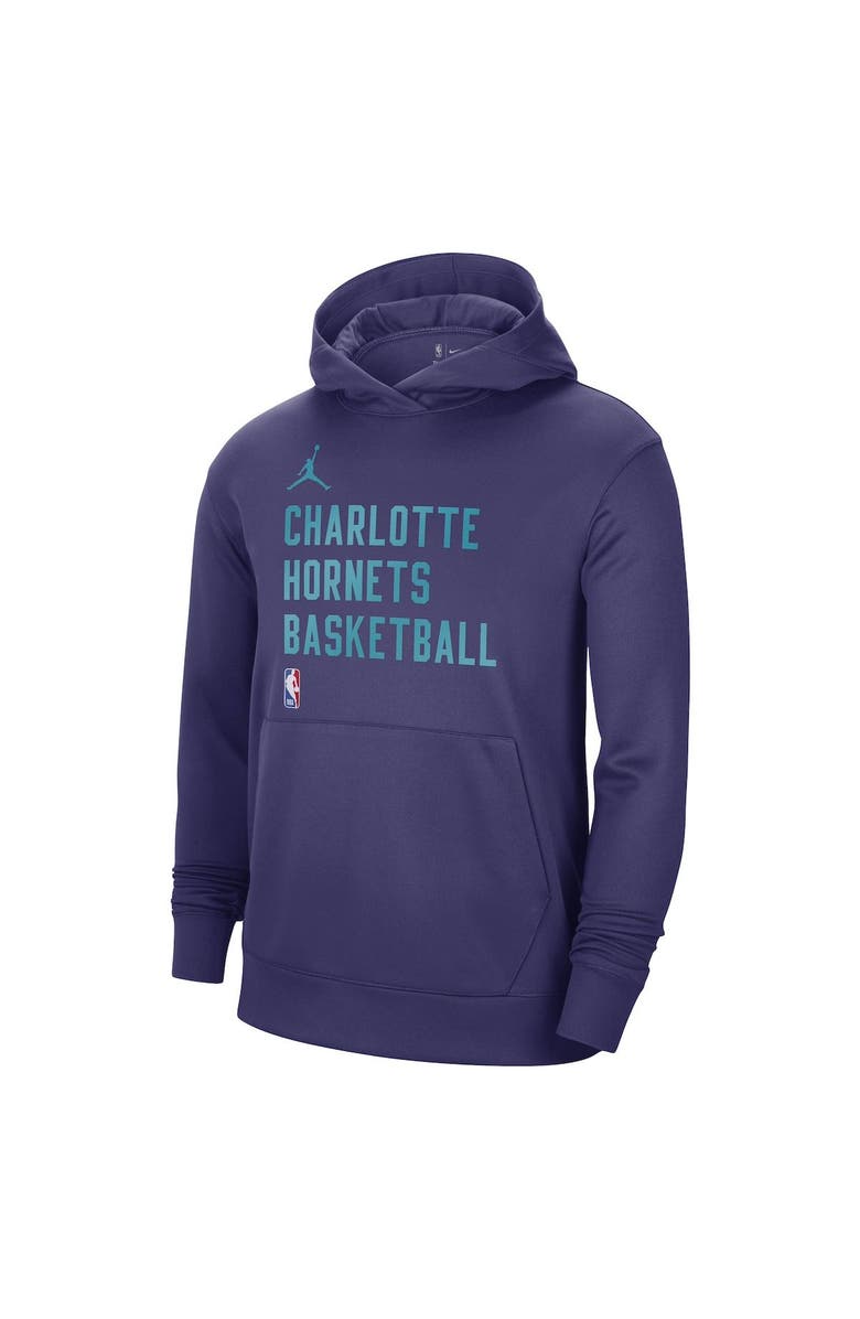 Jordan Brand Unisex Jordan Brand Purple Charlotte Hornets 2023/24 Performance Spotlight On-Court Practice Pullover Hoodie, Alternate, color, Purple