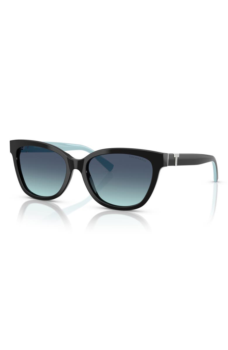 Tiffany & Co. 55mm Gradient Cat Eye Sunglasses, Alternate, color, Black/ Azure Gradient Blue