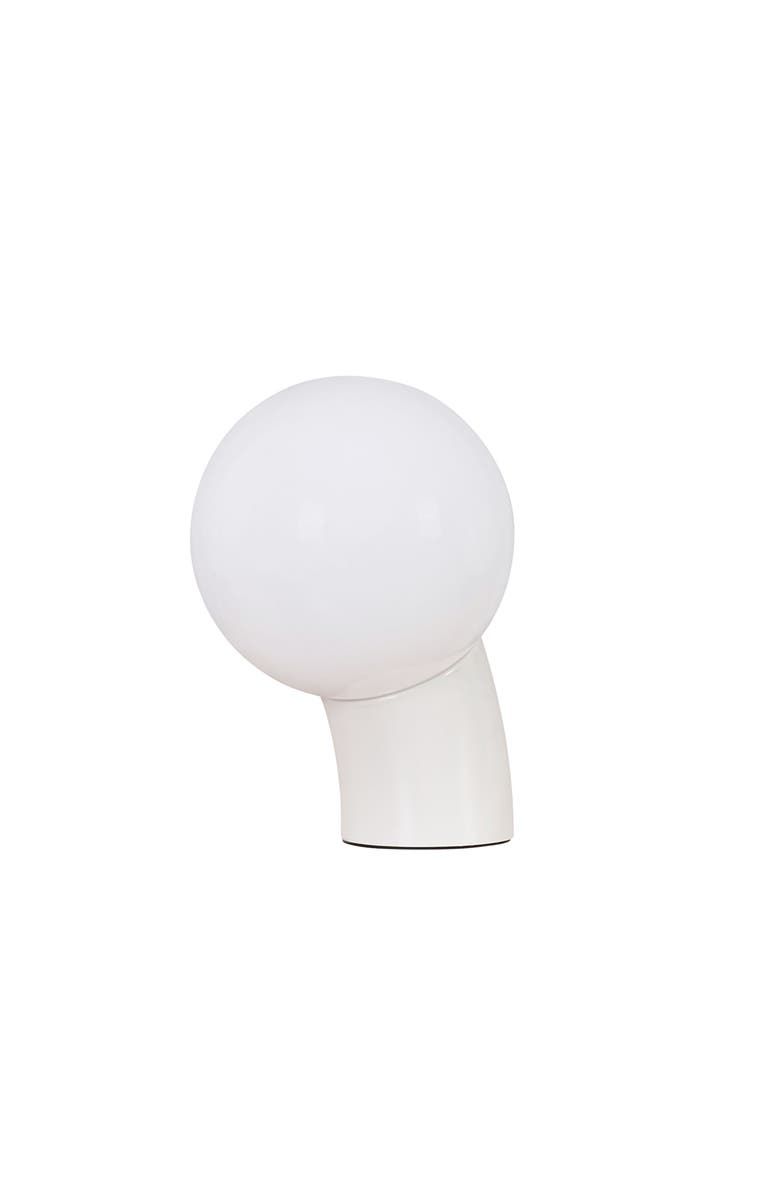 Brightech Vino 8" Curved LED Table Lamp with Globe Forsted Glass Shade and Phone Charging USB-C Port, Main, color, Cream