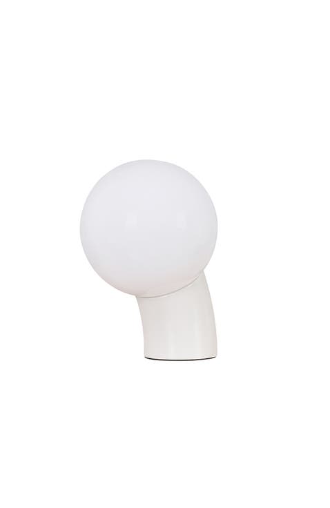 Vino 8" Curved LED Table Lamp with Globe Forsted Glass Shade and Phone Charging USB-C Port