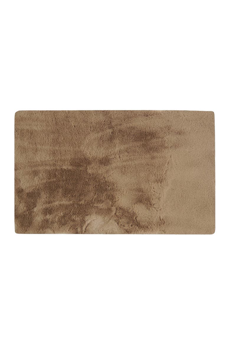 Faux Fur Rectangular Throw 3' X 5' - Taupe, Main, color, TAUPE