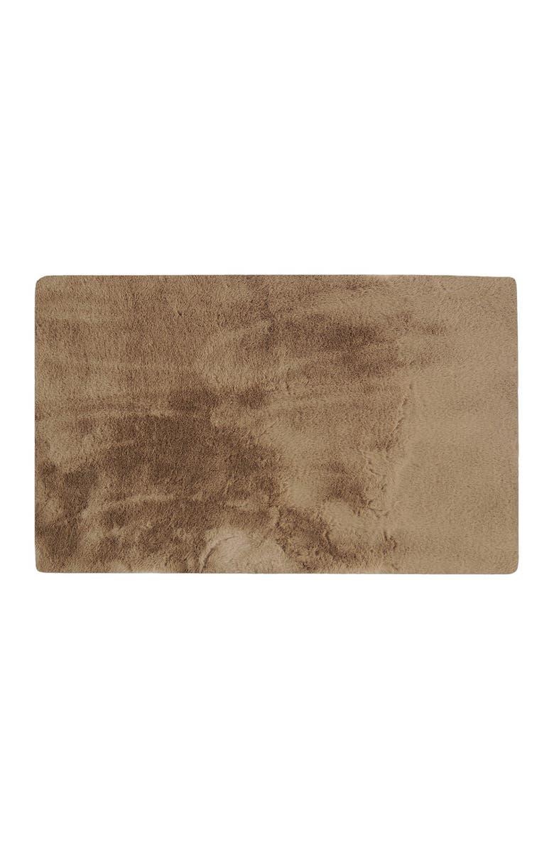 LUXE Faux Fur Rectangular Throw 3' X 5' - Taupe, Main, color, Taupe