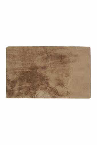 Luxe Faux Fur Rectangular Throw 3' X 5' - Taupe