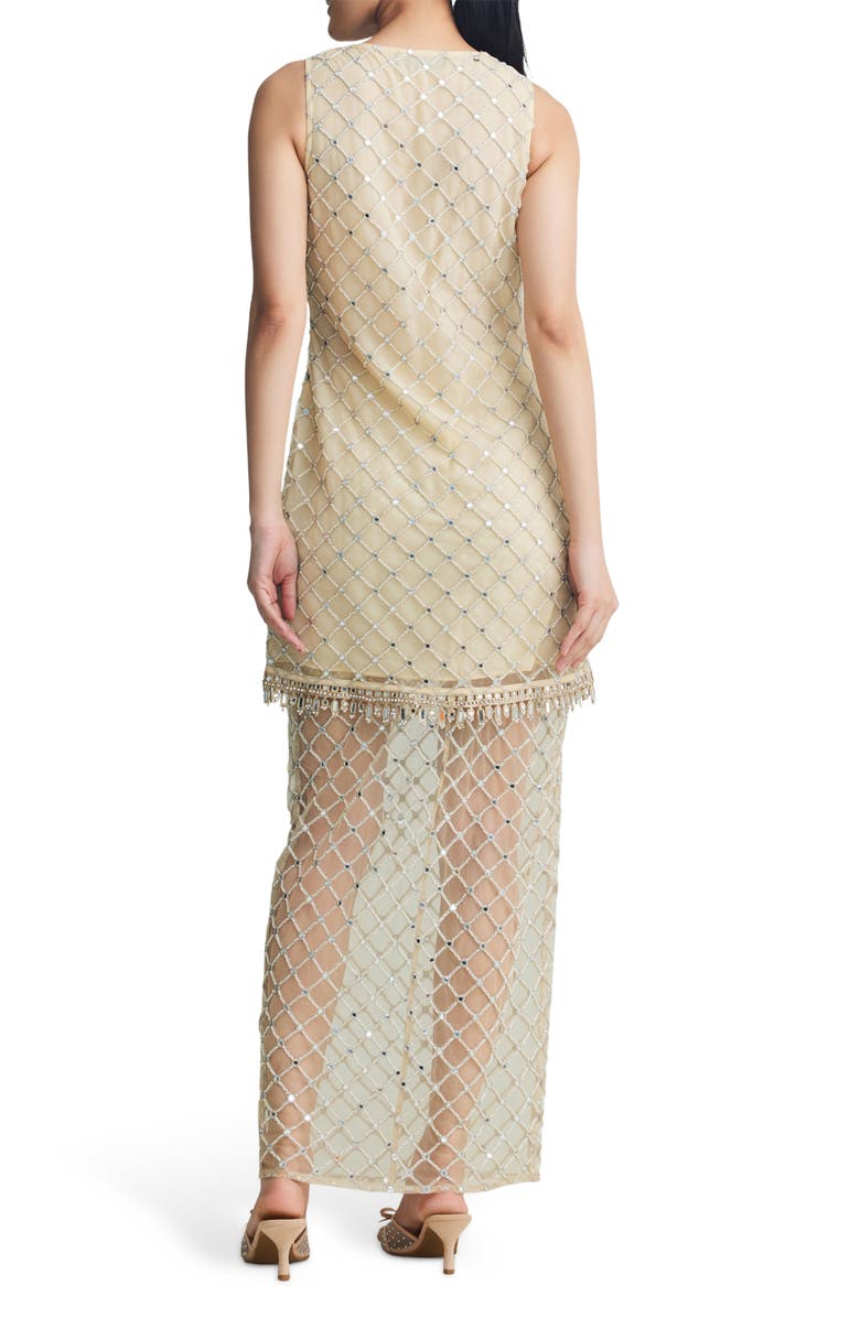 holiCHIC Mariah Sleeveless Top & Maxi Skirt Set, Alternate, color, Gold