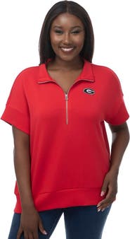 ZOOZATZ Women's ZooZatz Red Georgia Bulldogs Tri-Blend Quarter-Zip Flowy Top