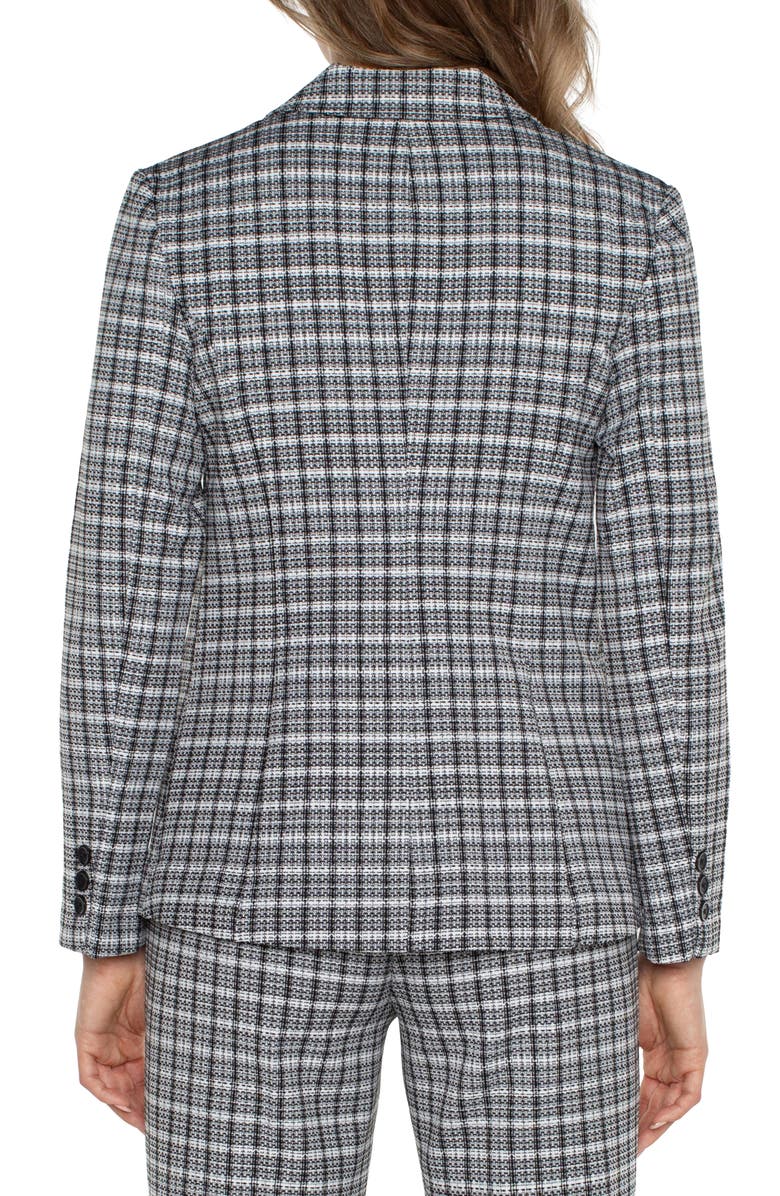Liverpool Los Angeles Fitted One-Button Plaid Blazer, Alternate, color, 
