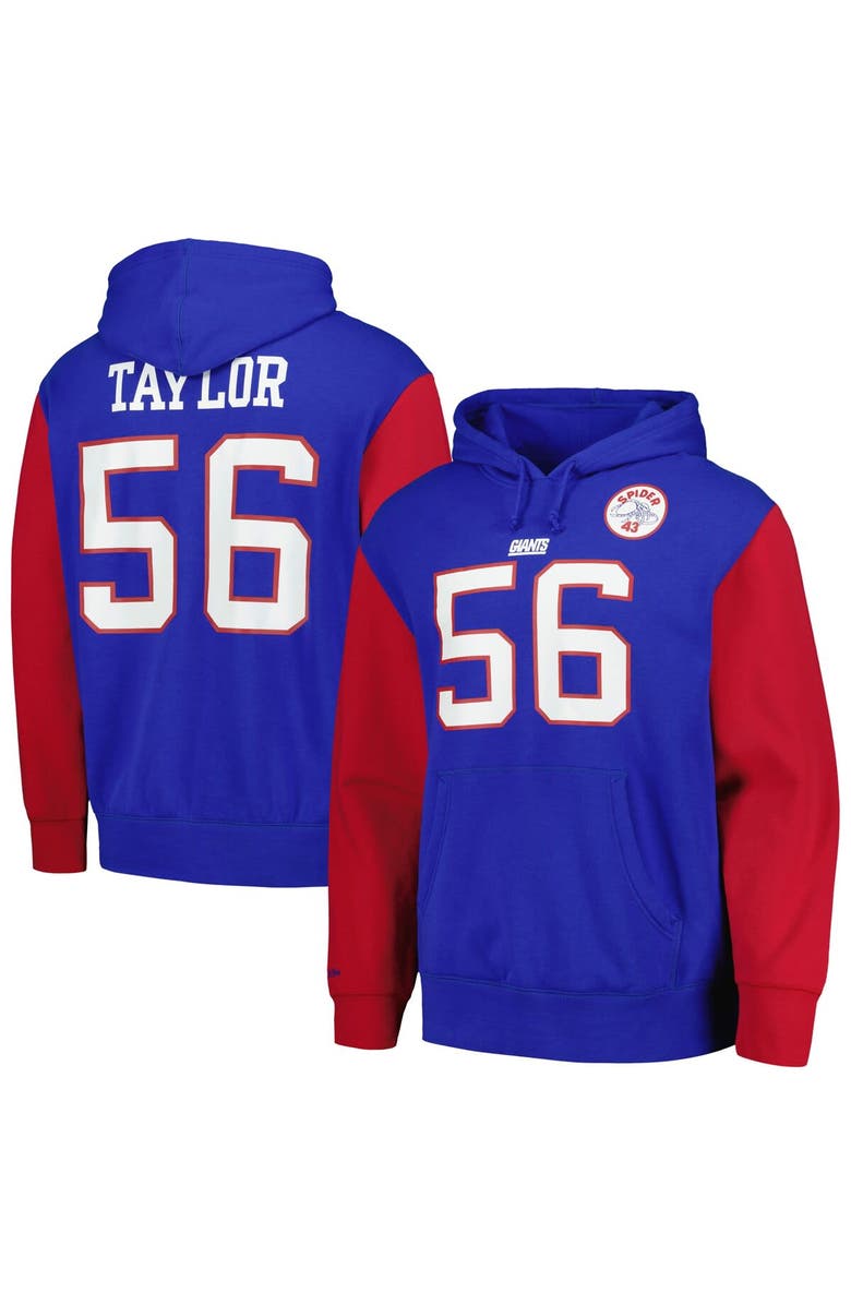 Mitchell & Ness Men's Mitchell & Ness Lawrence Taylor Royal New York Giants Retired Player Name & Number Pullover Hoodie, Main, color,
