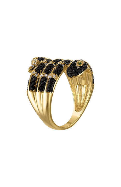 Fzn Cubic Zirconia Snake Ring In Yellow