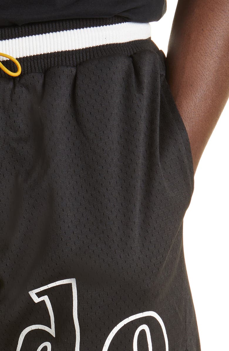 Rhude Court Logo Mesh Athletic Shorts, Alternate, color, 